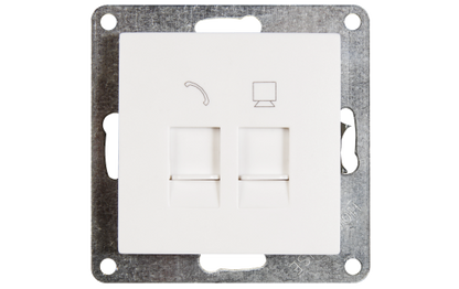 RJ45 + RJ11 Dose McPower ''Flair'' für ISDN, Cat, UP, weiß