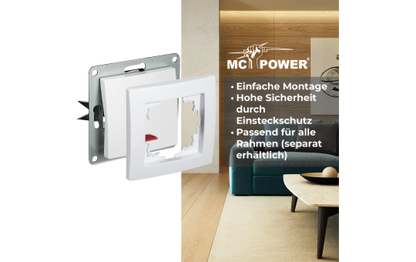 Schalter McPower ''Flair'', 250V~/10A, UP, weiß mit Kontroll-Leuchte