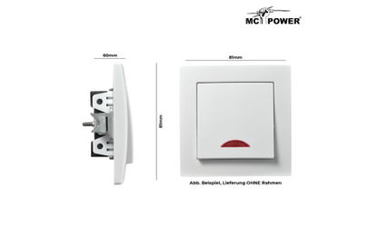 Schalter McPower ''Flair'', 250V~/10A, UP, weiß mit Kontroll-Leuchte
