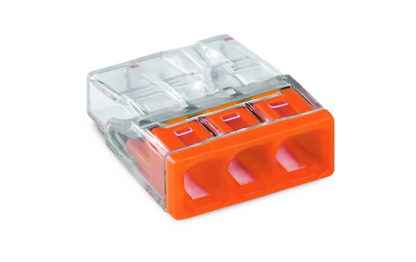 COMPACT-Verbindungsdosenklemme WAGO, eindrähtige Leiter, 3 Klemmstellen, orange