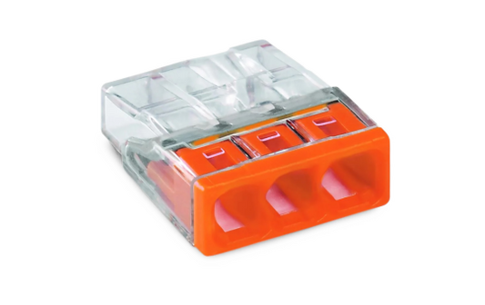COMPACT-Verbindungsdosenklemme WAGO, eindrähtige Leiter, 3 Klemmstellen, orange