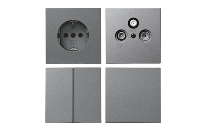 Schalter und Steckdosen Set McPower Shallow ''Wohnlandschaft'', 20-tlg., anthrazit