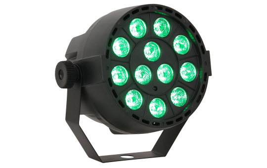 LED-Lichteffekt IBIZA ''PAR-MINI-RGB3'' 12x 3W RGB LED, Musiksteuerung, DMX