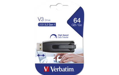 USB 3.2 Stick Verbatim ''Store 'n' Go'', 64GB, V3 Drive, grau, Typ-A