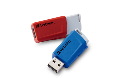 USB 3.2 Stick Verbatim ''Store 'n' Click'', 32GB, rot-blau, Typ-A, 2er-Pack