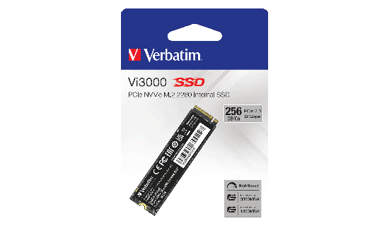 SSD 256GB Verbatim, PCIe 3.0, M.2 2280, NVMe, Vi3000