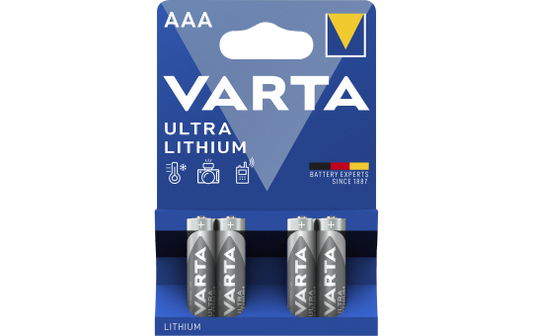 Micro-Batterie VARTA ''Professional'', Lithium, Typ AAA/FR03, 4er-Blister