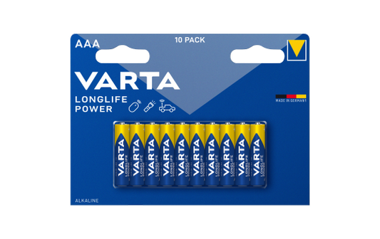 Micro-Batterie VARTA ''Longlife Power'', Alkalinen 1,5V, Typ AAA, LR03, 10er-Blister