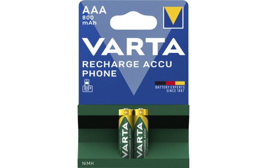 Micro-Akku VARTA ''Accu Phone'', Ni-MH, 800mA, Typ AAA, HR03,2er-Blister