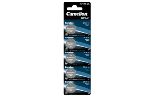 Knopfzelle CAMELION CR2016 3,0V, Lithium, 5er-Blister