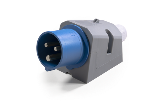CEE-Stecker McPower, Wandmontage, IP44, 250V, 16A, 3-polig, IP44