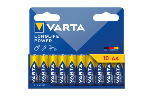 Mignon-Batterie VARTA ''Longlife Power'', Alkaline, 1,5V, TypAA/LR6, 10er-Blister