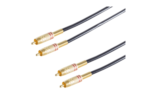 Premium Cinch- Verbindung 0,5m, Stereo, vergoldet, Stecker-Stecker