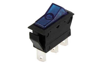 Kfz-Schalter McPower, 3-polig, 12V-250V/20A, blau, Stellungen: EIN/AUS, beleuchtet