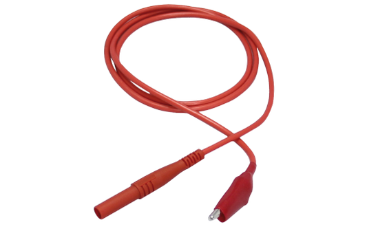 Messleitung McPower, 100cm, rot Sicherheitsstecker -> Krokoklemme