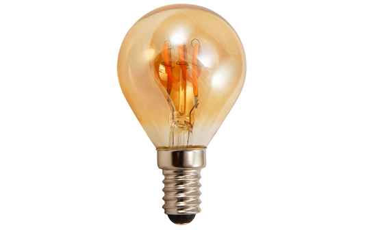 LED Filament Tropfenlampe McShine ''Retro'' E14, 2W, 150lm, warmweiß,goldenes Glas