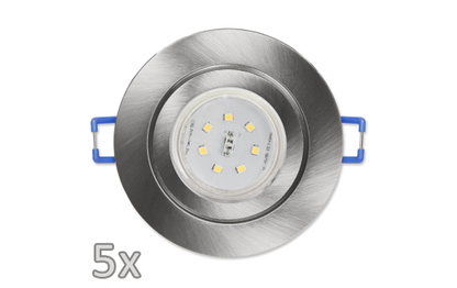 Einbauleuchten-Set McShine, 5xRahmen, 5xLED-Strahler,  GU10, 3W, 300 lm, IP44