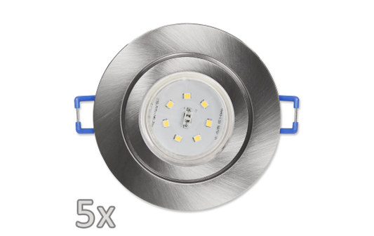 Einbauleuchten-Set McShine, 5xRahmen, 5xLED-Strahler,  GU10, 3W, 300 lm, IP44