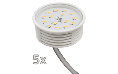 Einbauleuchten-Set McShine, 5xRahmen, 5xLED-Strahler, 5W, 400lm, 230V, Edelstahl