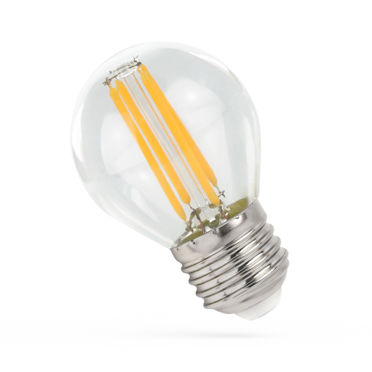 LED Filament Tropfenlampe, E27, 230V, 6W, 1800K - ultra warmweiß, klar