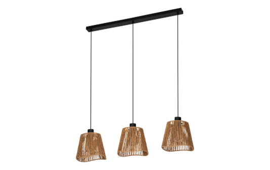 Hängeleuchte EGLO ''Lavister'', 3-flammig, E27, Stahl, Papier/natur
