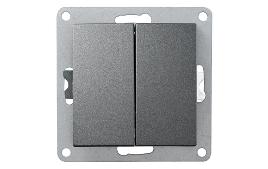 Wechselschalter McPower ''Flair'' 2-fach, 250V~/10A, UP, anthrazit