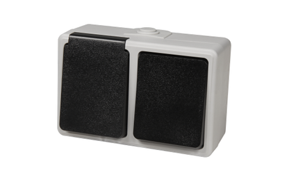 Feuchtraum Kombi-Dose McPower ''Taff'', 250V~, Schalter+Steckdose, IP44, AP, grau