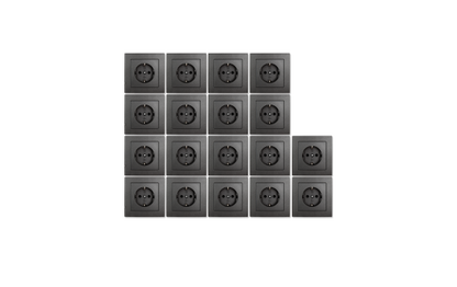 Schutzkontakt-Steckdose McPower ''Flair'' Einsteckschutz, 18er-Pack, inkl. Rahmen