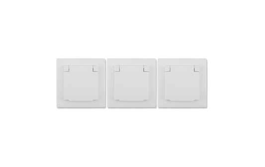 Schutzkontakt-Steckdose McPower ''Flair'', 250V~/16A, UP, IP44, weiß, 3er-Pack