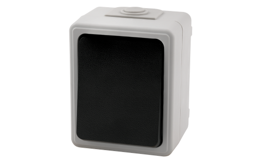 Feuchtraum Taster McPower ''Taff'', 250V~/10A, IP44, AP, grau