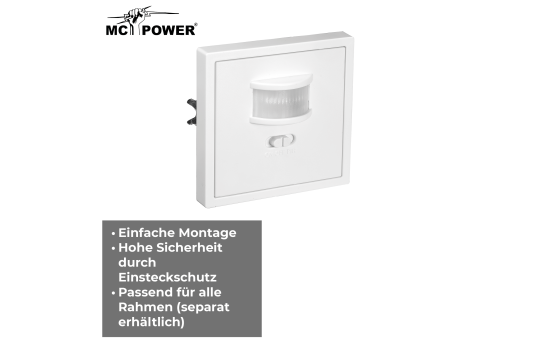 Unterputz IR Bewegungsmelder McPower ''Shallow'' 160°, 750W, LED geeignet, weiß