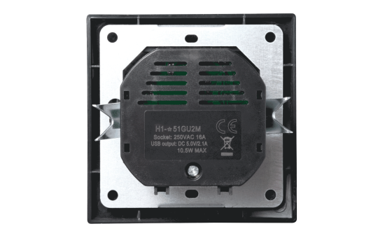 Schutzkontakt-Steckdose mit 2x USB McPower ''Flair'',250V, 5V/2,1A,UP,matt schwarz