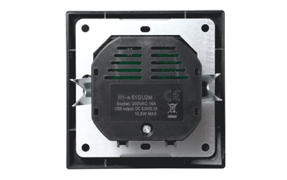 Schutzkontakt-Steckdose mit 2x USB McPower ''Flair'',250V, 5V/2,1A,UP,matt schwarz