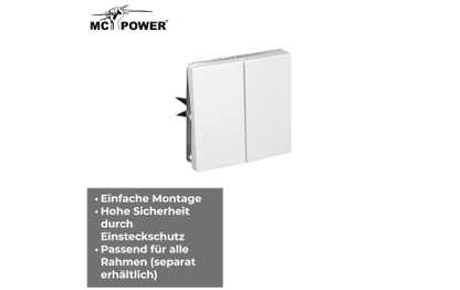 Taster McPower ''Shallow'' 2-fach, 250V~10A, UP, Steckanschluss, weiß
