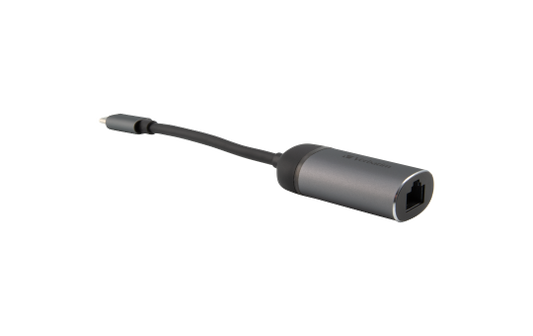 Adapter USB-C auf RJ45 Gigabit von Verbatim, 10cm Kabel, Aluminiumgehäuse