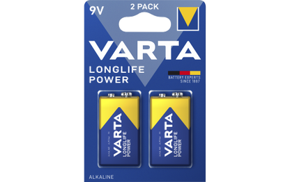9V-Block Batterie VARTA ''Longlife Power'' Alkaline, 6LR61, 2er Blister