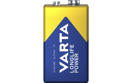 9V-Block Batterie VARTA ''Longlife Power'' Alkaline, 6LR61, 2er Blister