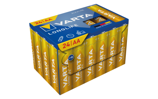 Mignon-Batterie VARTA ''Longlife'', Alkaline, TypAA/LR6, 1,5V, 24er-Pack