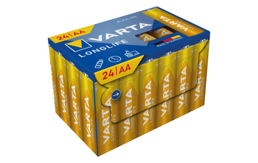 Mignon-Batterie VARTA ''Longlife'', Alkaline, TypAA/LR6, 1,5V, 24er-Pack