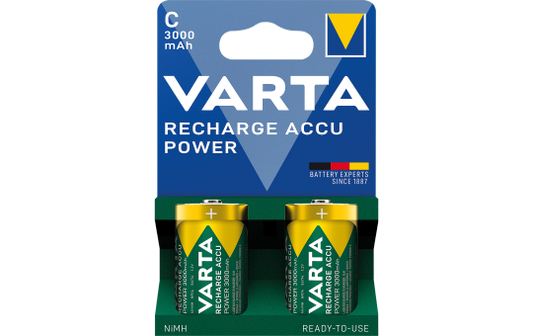 Baby-Akku VARTA, Typ C, NiMH-Akku, HR14, 1,2V/3000mAh, Pre-charged, 2er-Pack