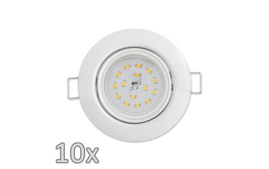 Einbauleuchten-Set McShine 10xRahmen, 10xLED-Modul, 5W, 440lm, 230V, weiß