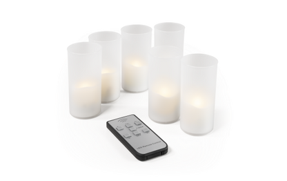 6er Set LED Kerzen McShine ''LC-06'', inkl. Fernbedienung, Netzteil + Ladestation