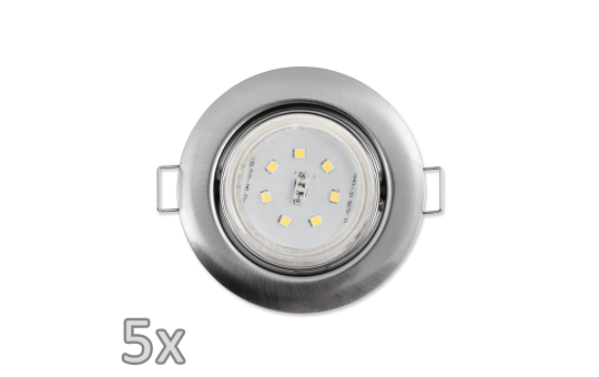 Einbauleuchten-Set McShine, 5xRahmen, 5xLED-Strahler,  GU10, 3W, 300 lm