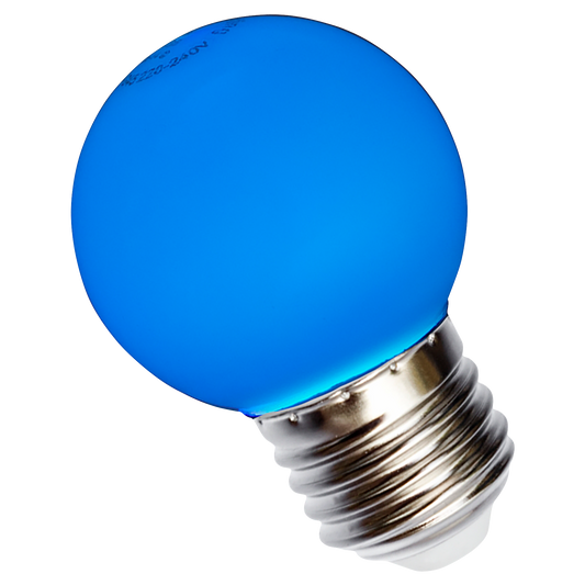 LED Tropfenlampe Blau, E27, 1W, 230V, 50mA, Abstrahlwinkel 270°