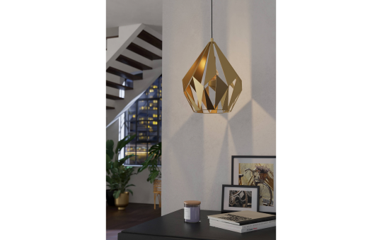 Hängeleuchte EGLO ''Carlton'', E27, Stahl, gold, 110cm