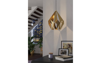 Hängeleuchte EGLO ''Carlton'', E27, Stahl, gold, 110cm