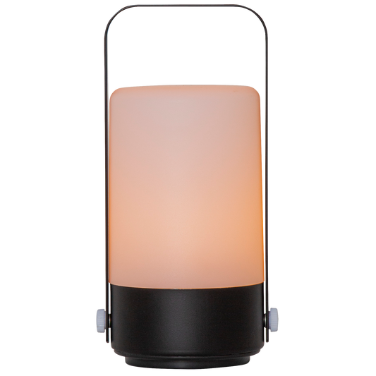 LED-Laterne ''Flame Lantern'', schwarz, 10x19cm, Batteriebetrieben, Timer