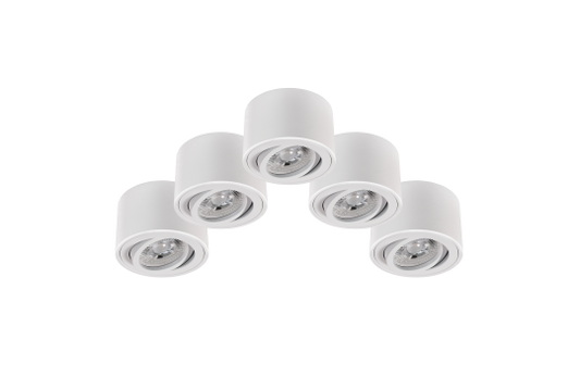 LED-Aufbauleuchte McShine, 5W, 400Lumen, 3000K, ØxH 80x50mm, 5er-Pack