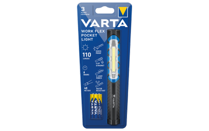 LED Taschenlampe Work Flex Line, VARTA, 110lm, inkl. 3x Batterie Alkaline AAA