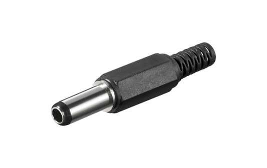 DC-Stecker mit Knickschutz, 2,5x5,5mm, Schaftlänge 14mm